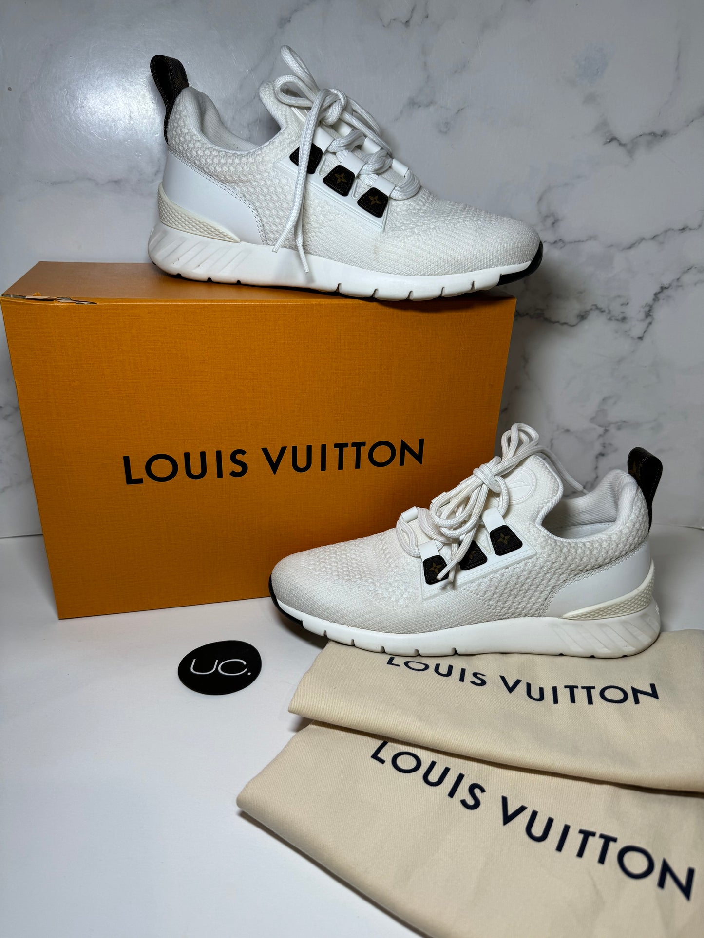 Louis Vuitton Stretch Knit Sneakers, Size 37