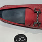 Ferragamo Parigi Loafers. Red. Pebble Calf Leather. Size 9.5.