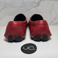 Ferragamo Parigi Loafers. Red. Pebble Calf Leather. Size 9.5.