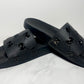 Gucci Rubber Pursuit G Slides, Black, Size 39