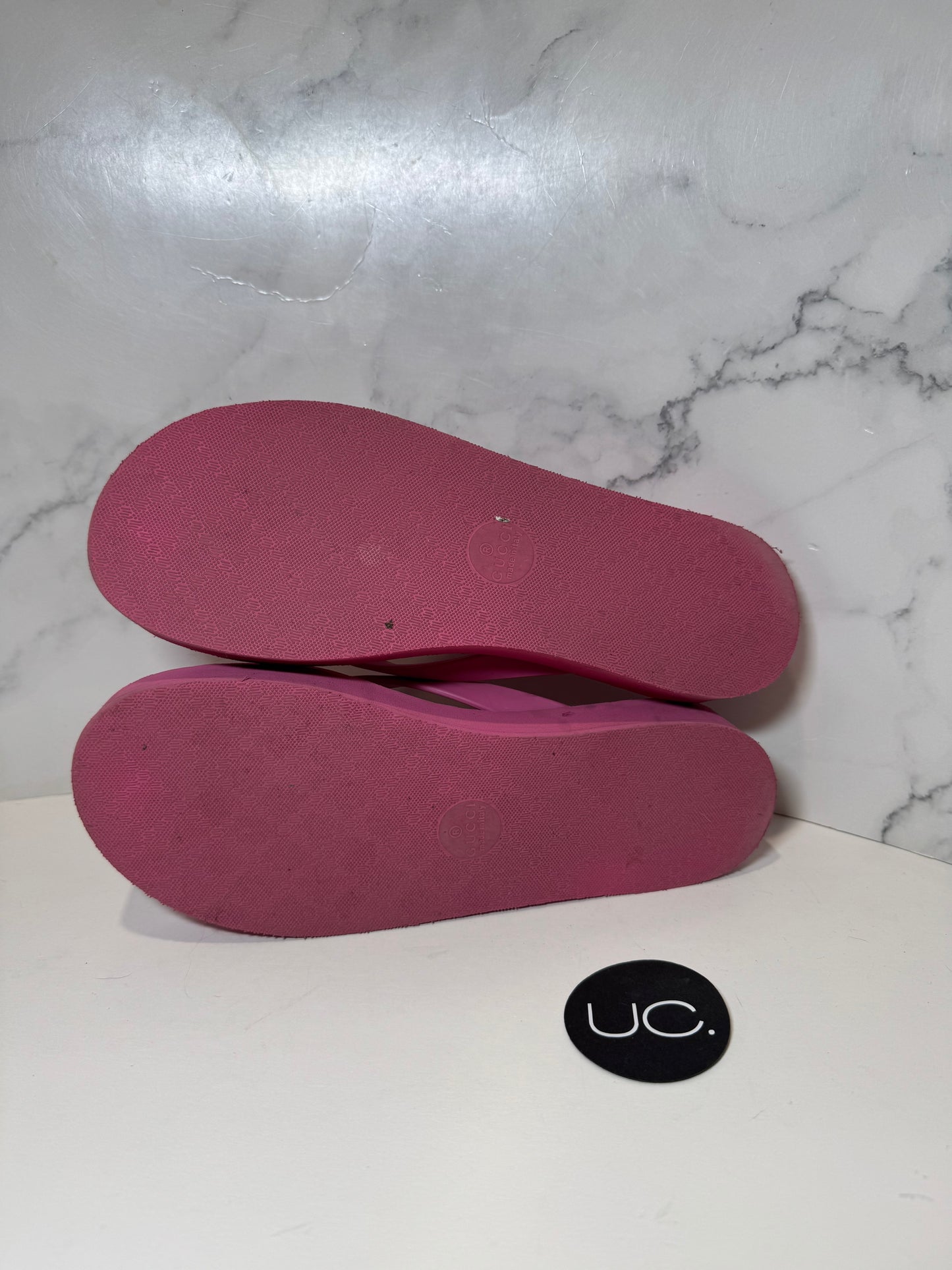 Gucci Platform Flip Flops, Pink, Size 38