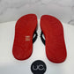 Christian Louboutin Loubi Flip Flops, Size 37, Red/Black