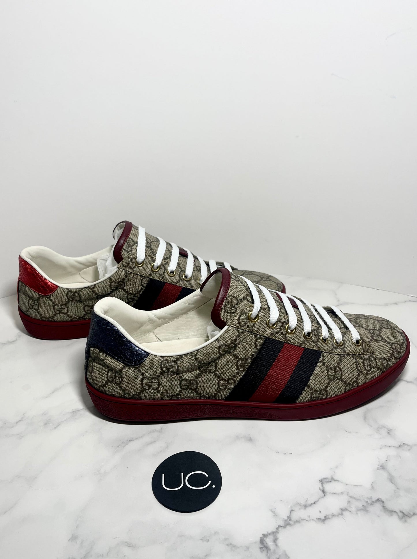 Gucci Men's Ace GG Supreme Sneaker, Size 8