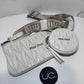 Miu Miu Quilted Matelasse Clutch Crossbody Bag with Logo Strap, Ivory