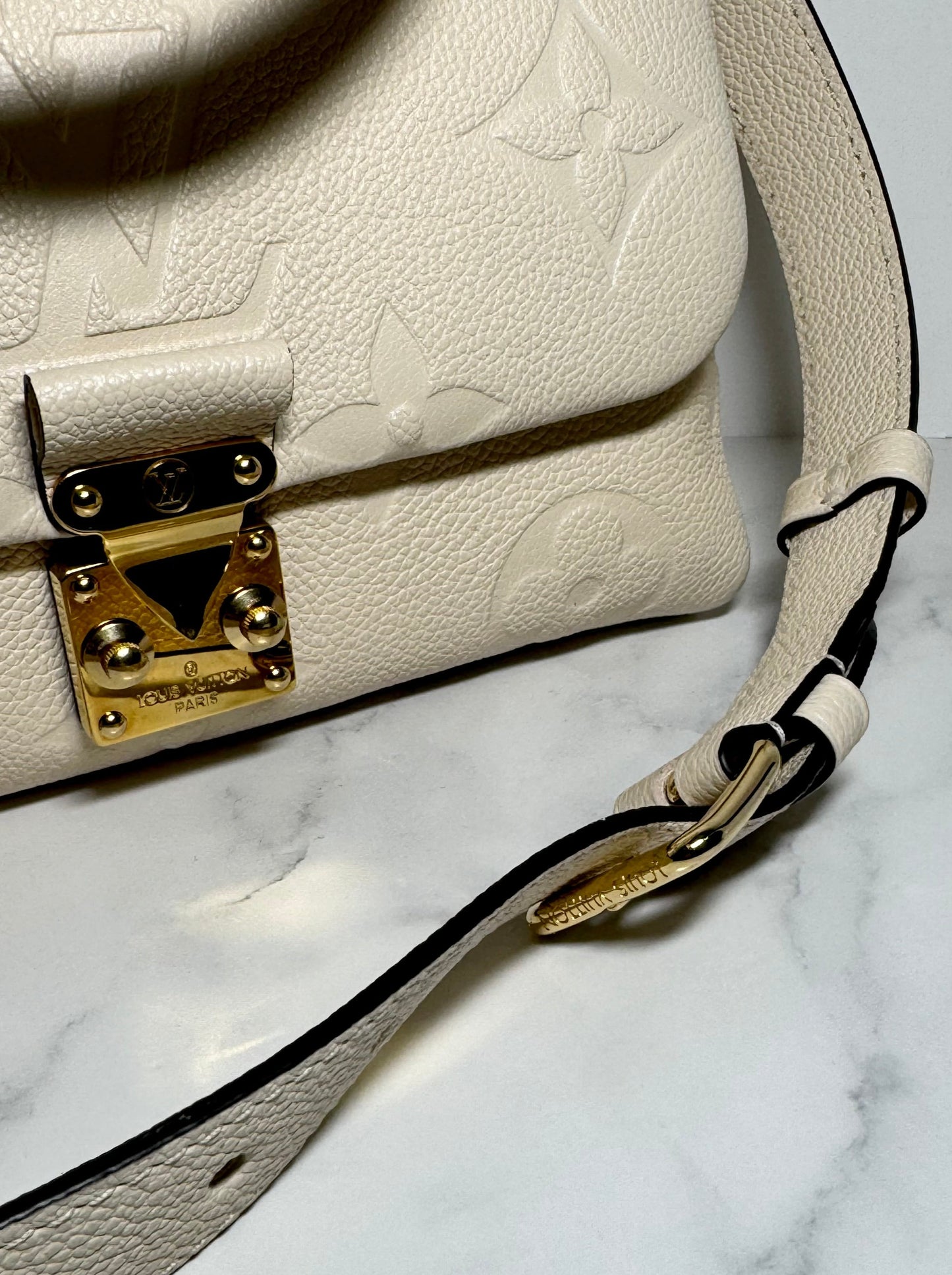 Louis Vuitton Madeleine BB Monogram Empreinte Leather in Creme