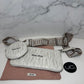 Miu Miu Quilted Matelasse Clutch Crossbody Bag with Logo Strap, Ivory