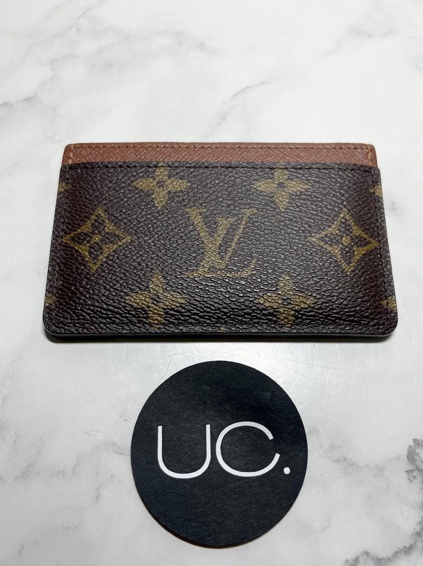 Louis Vuitton Porte Carte Simple Monogram Card Holder in Armagnac