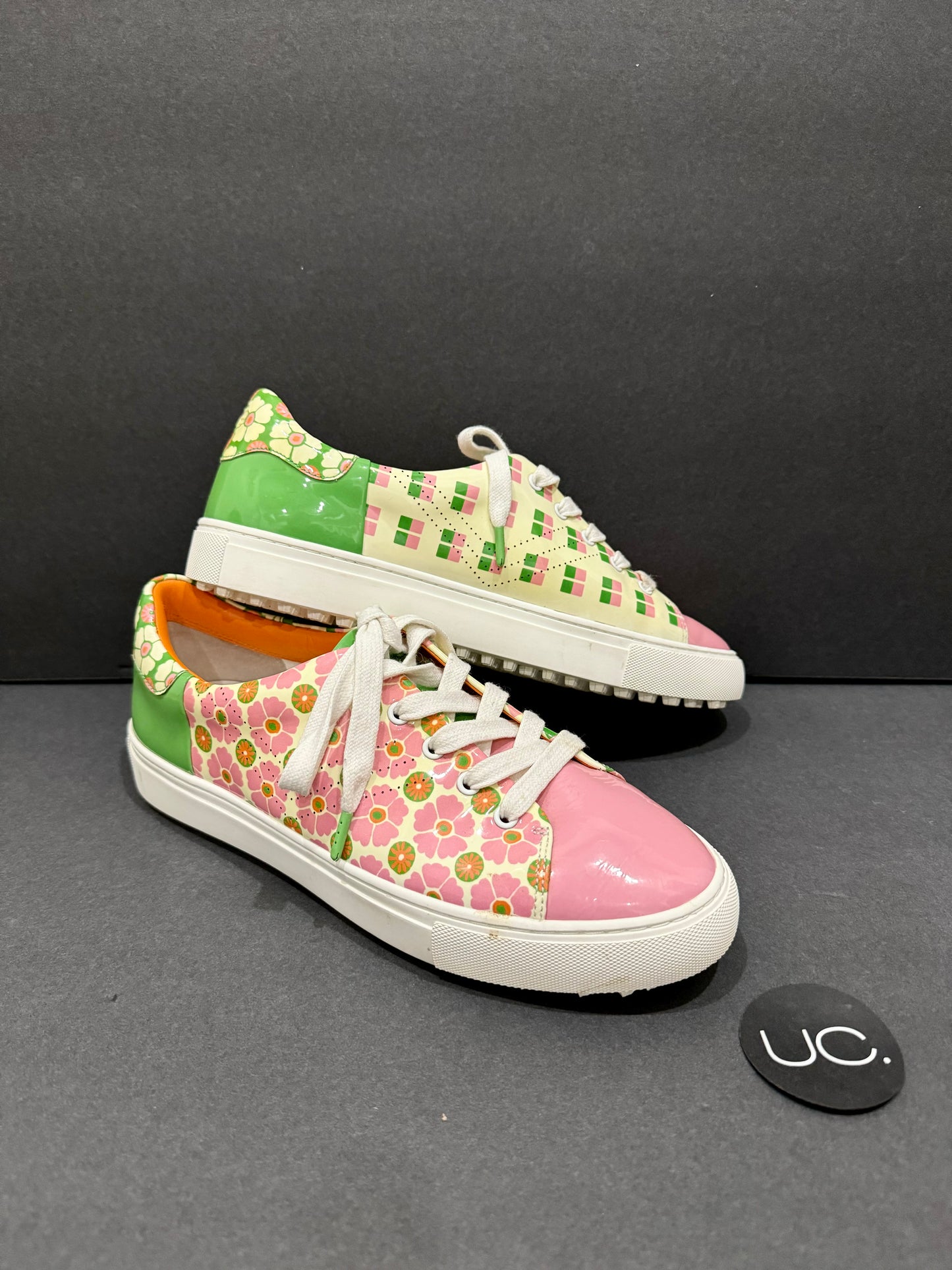 Tory Burch Sport Patent Floral Sneakers, Size 9.5