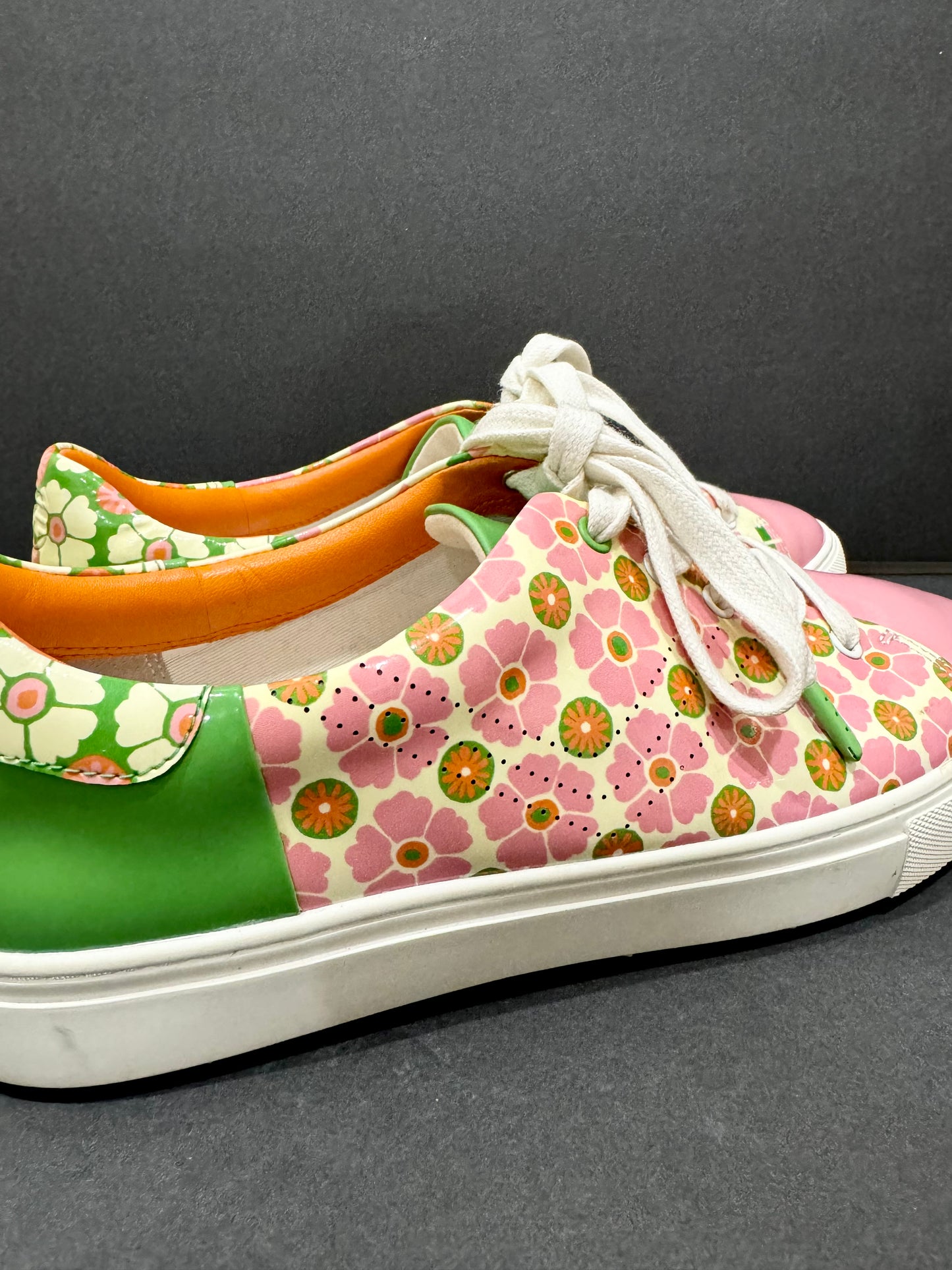 Tory Burch Sport Patent Floral Sneakers, Size 9.5