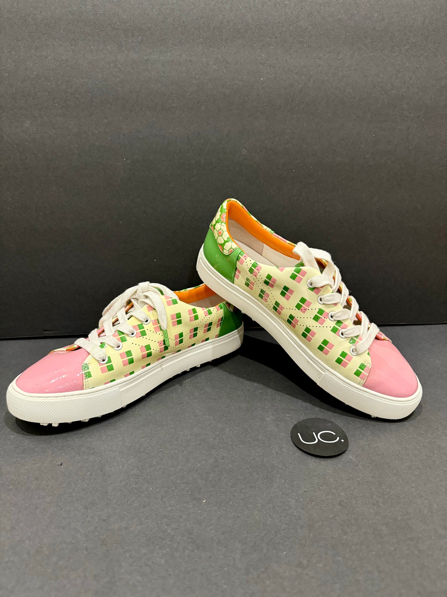 Tory Burch Sport Patent Floral Sneakers, Size 9.5