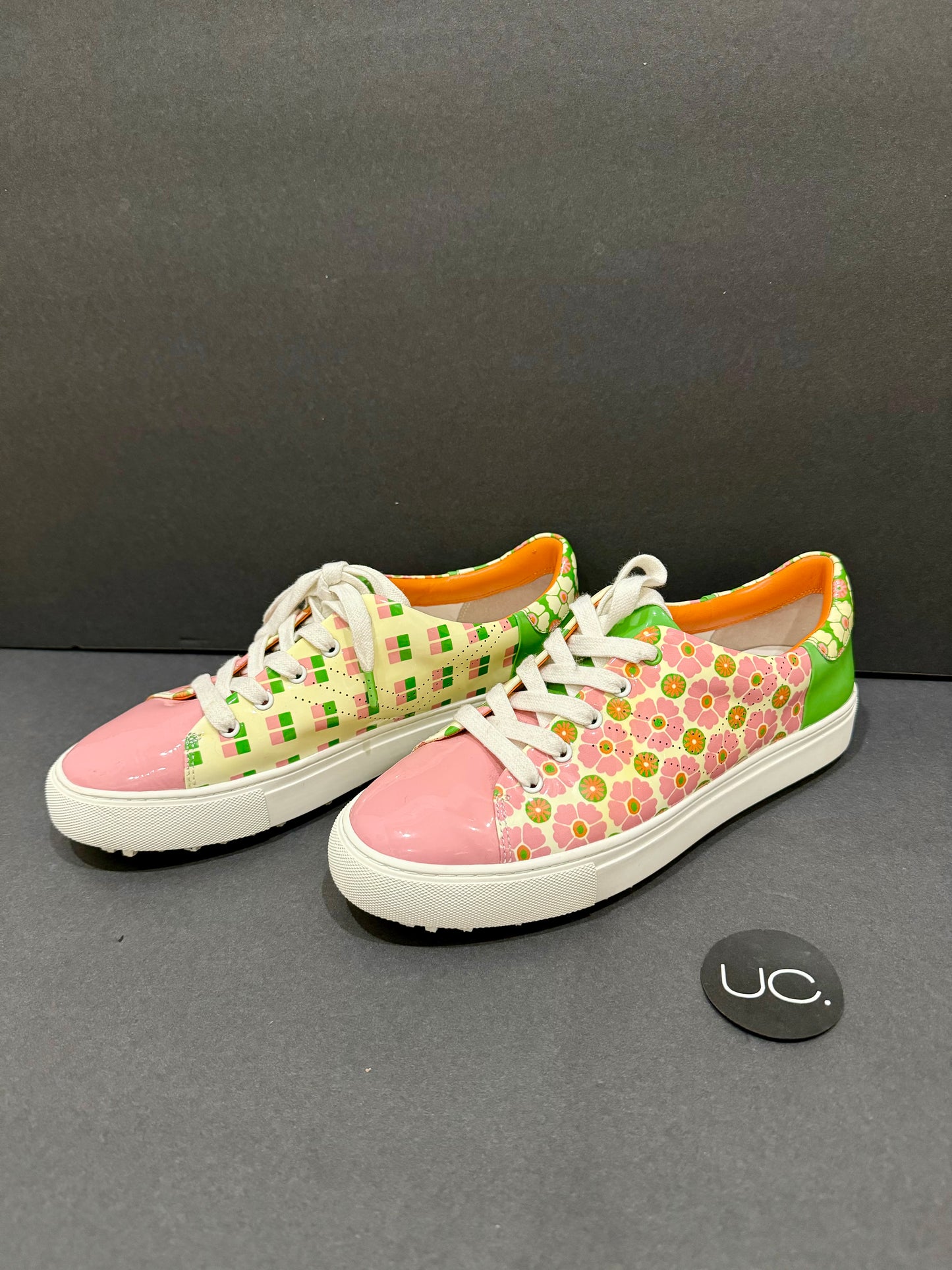 Tory Burch Sport Patent Floral Sneakers, Size 9.5