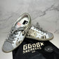 Golden Goose Super-Star Sneakers, Size 37, Silver/Snakeskin