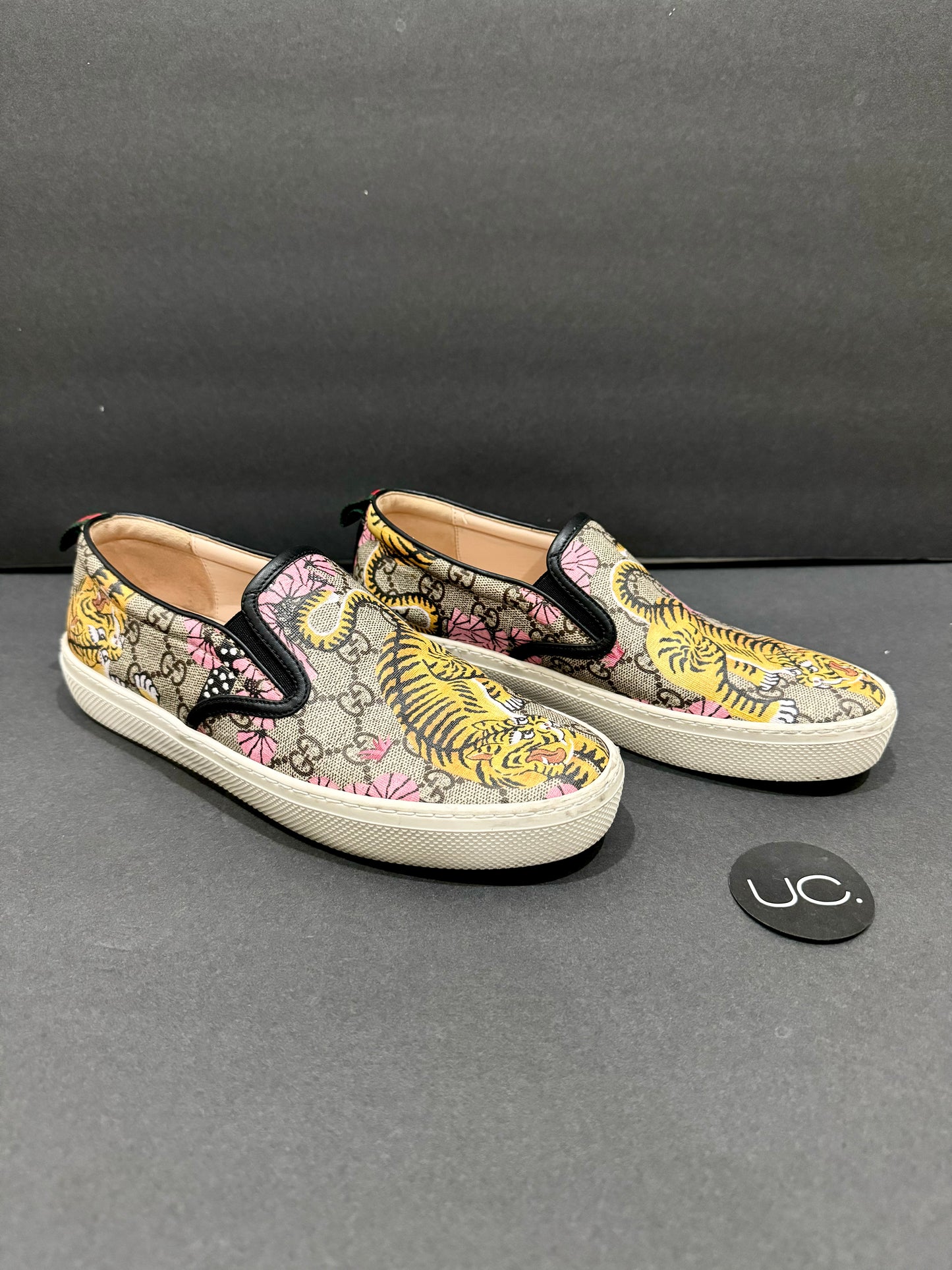 Gucci Dublin Bengal Tiger Slip On Shoes, Size 39