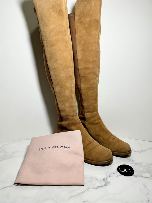 Stuart Weitzman 5050 Over the Knee Boot, Suede, Khaki, Size 6