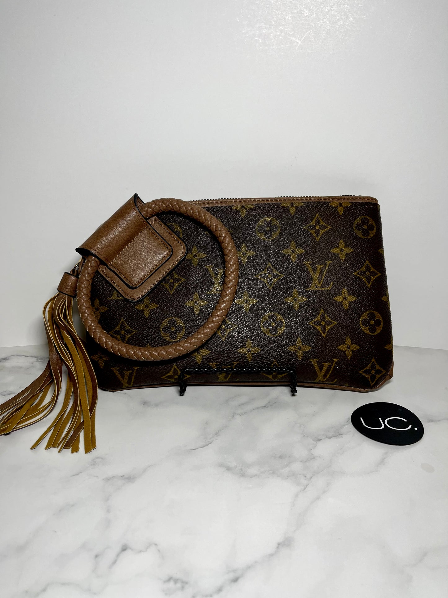 Upcycled Louis Vuitton Braided Tassel Wristlet