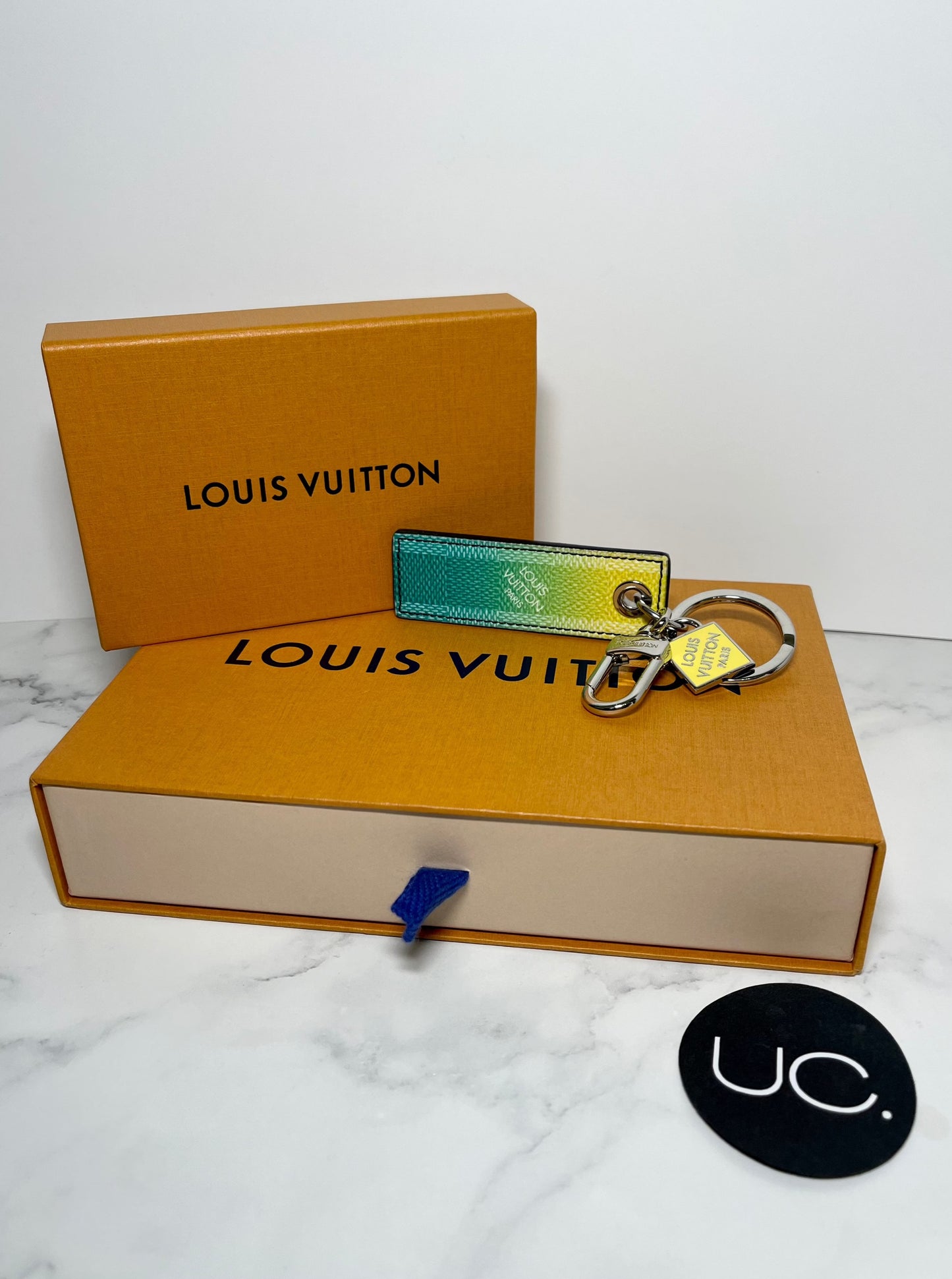 Louis Vuitton Damier Stripes Tab Bag Charm And Key Holder