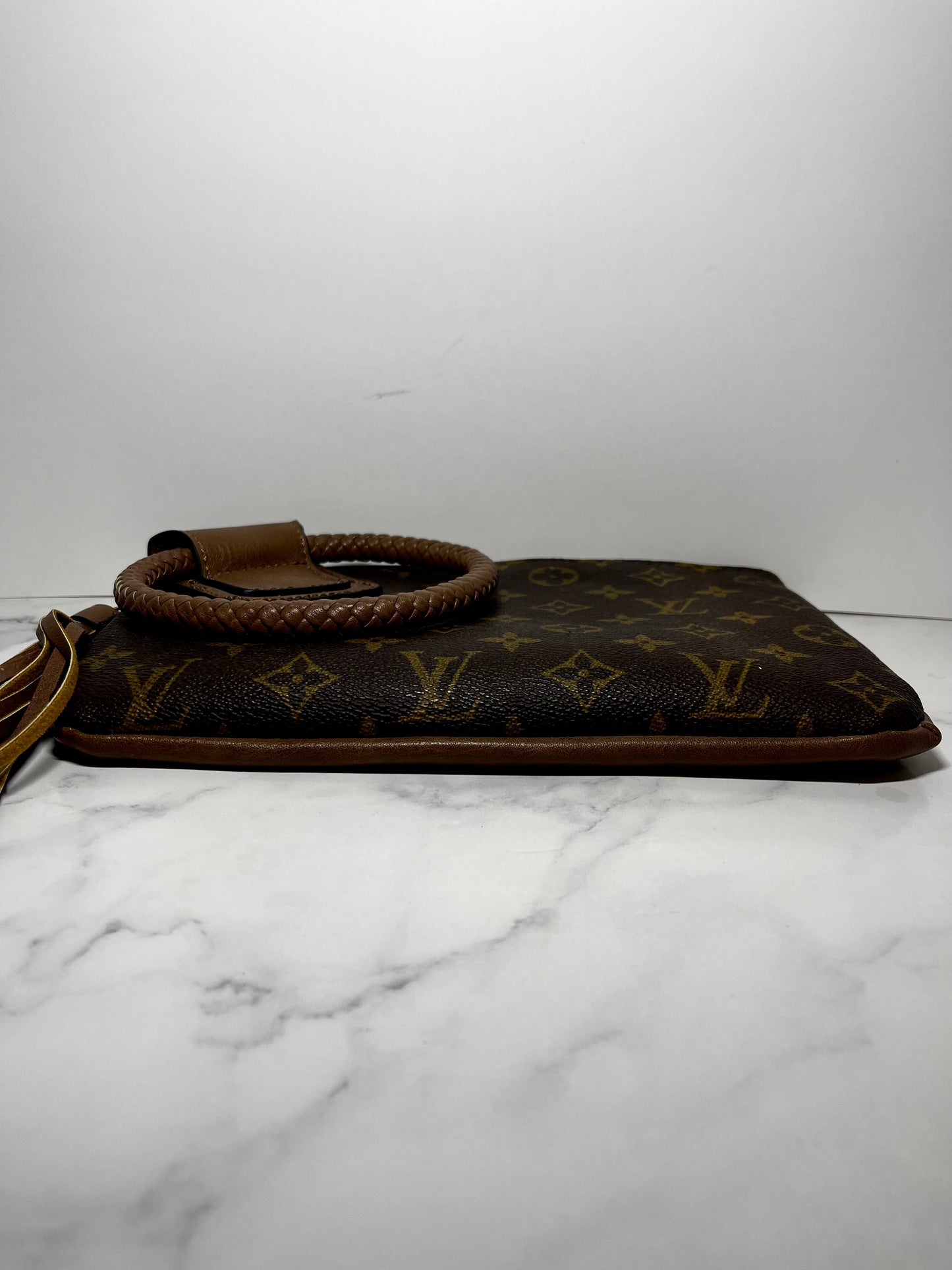 Upcycled Louis Vuitton Braided Tassel Wristlet