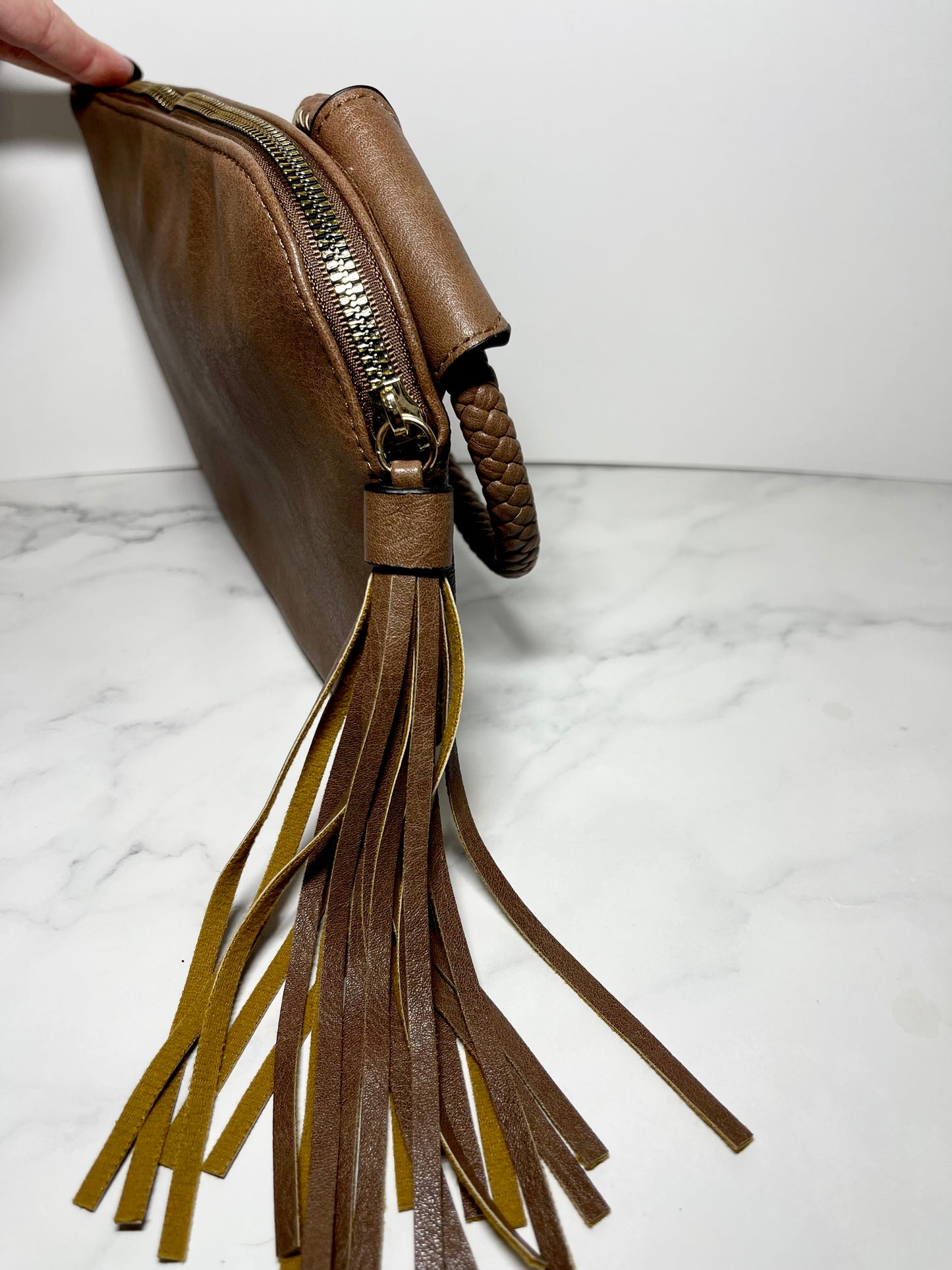 Upcycled Louis Vuitton Braided Tassel Wristlet