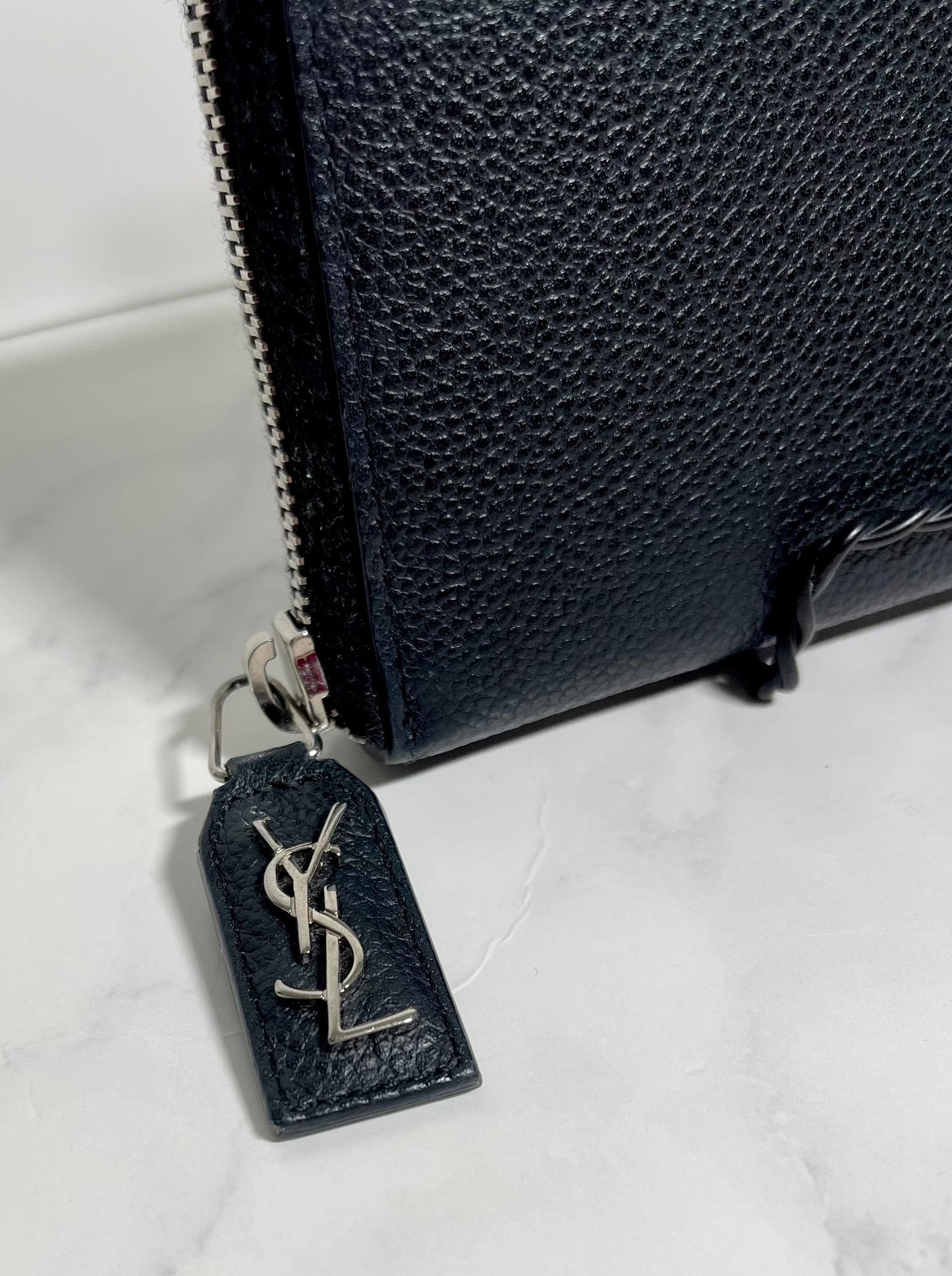 Saint Laurent Grain de Poudre Rive Gauche Zip Around Wallet