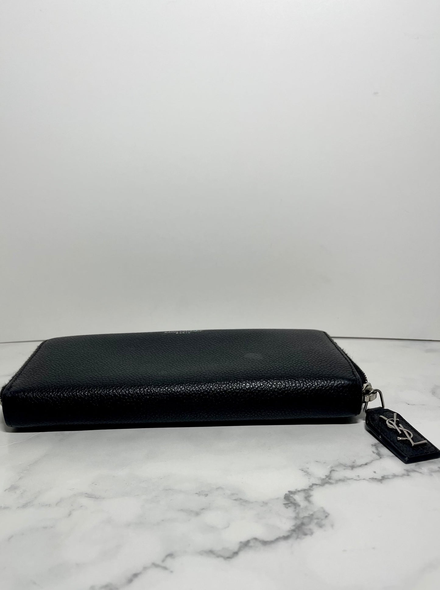 Saint Laurent Grain de Poudre Rive Gauche Zip Around Wallet