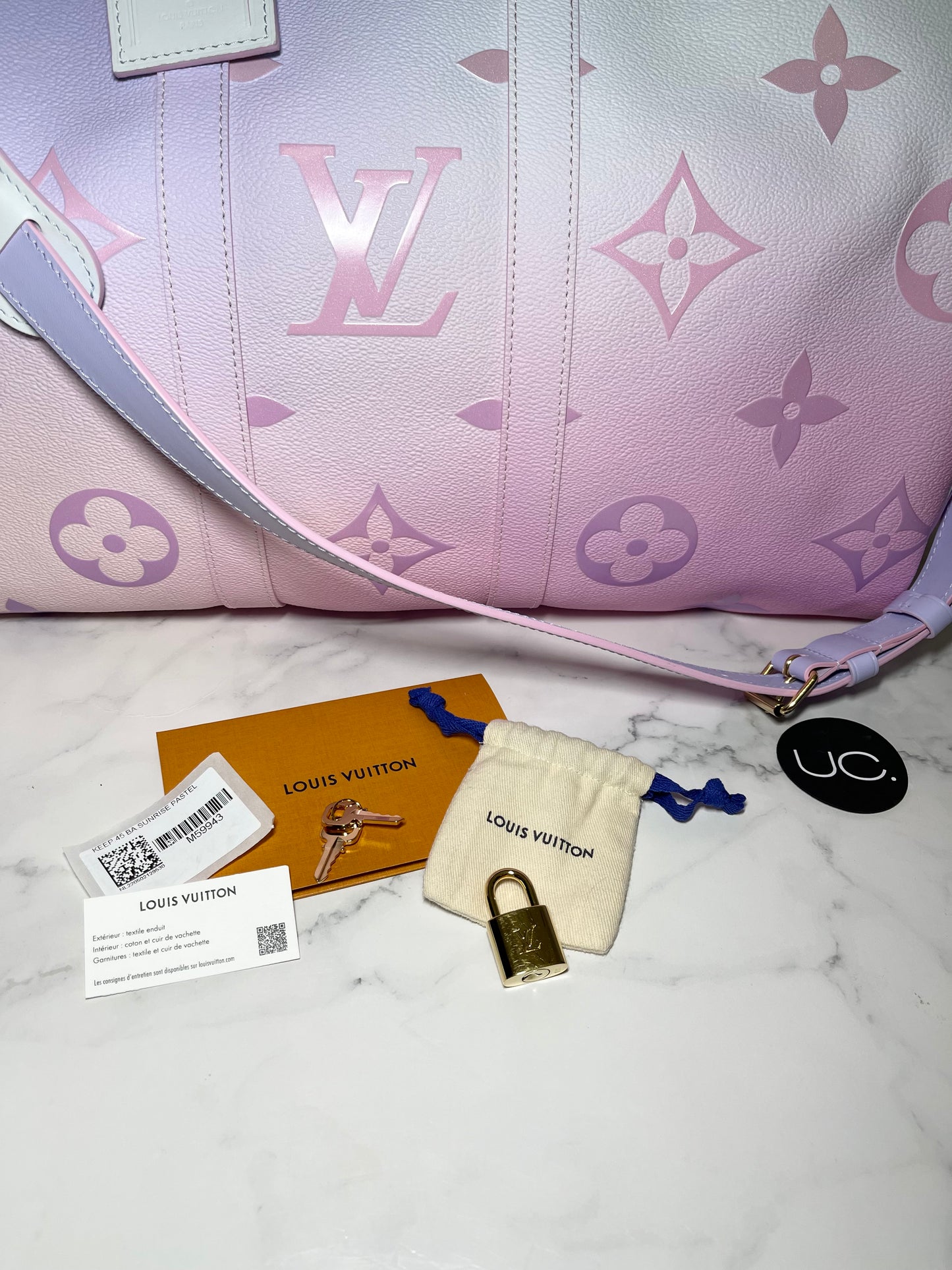 Louis Vuitton keepall 45B Sunrise Pink Leather ref.554918