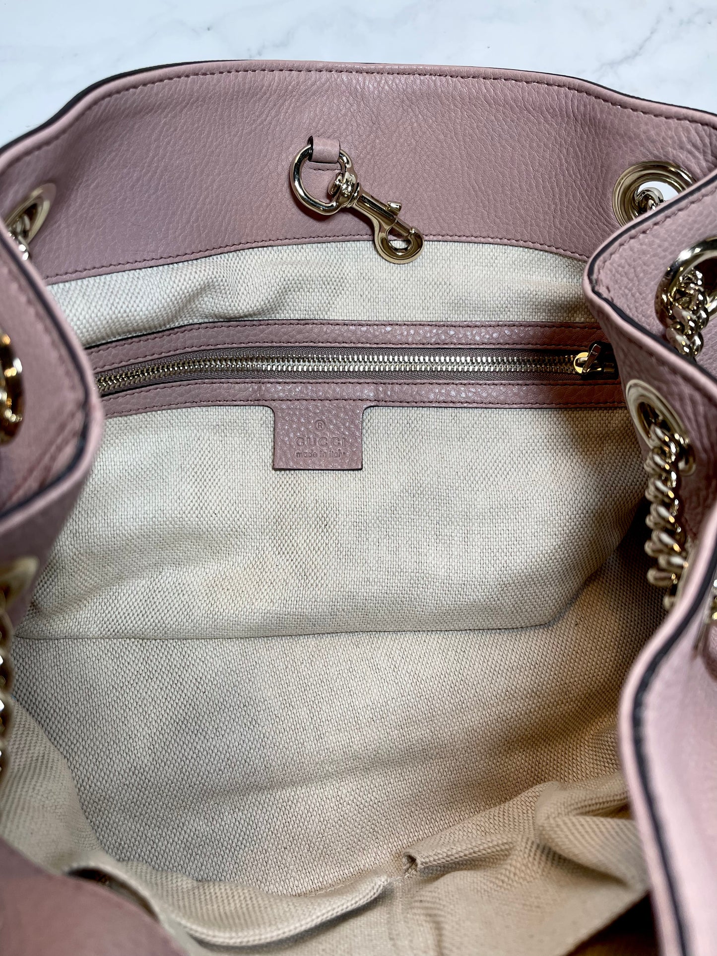 Gucci Soho Medium Shoulder Bag, Blush Pink