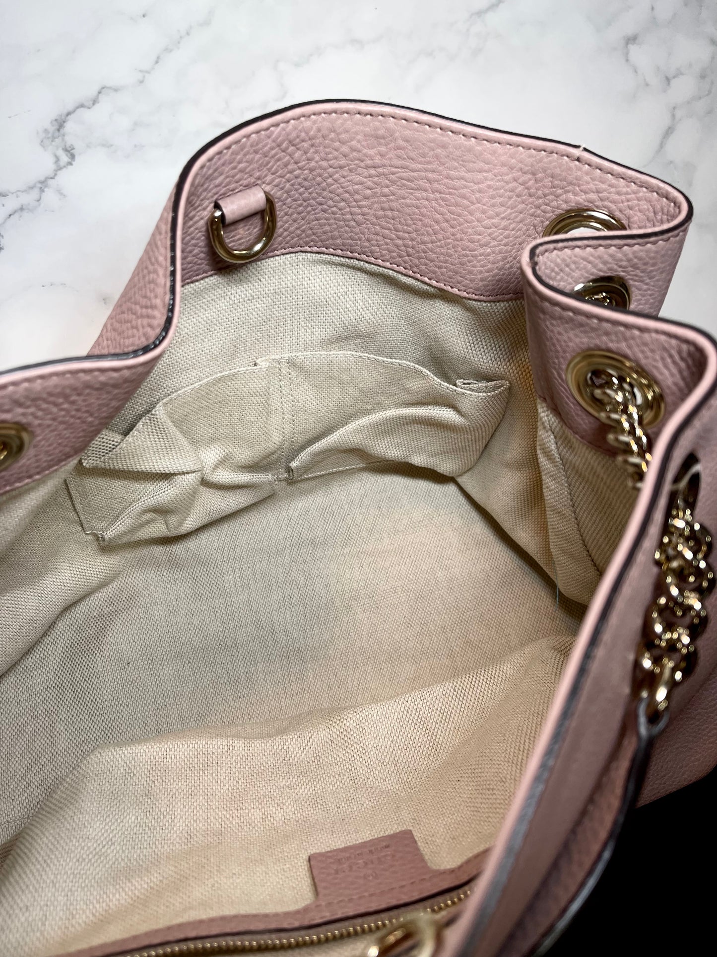 Gucci Soho Medium Shoulder Bag, Blush Pink