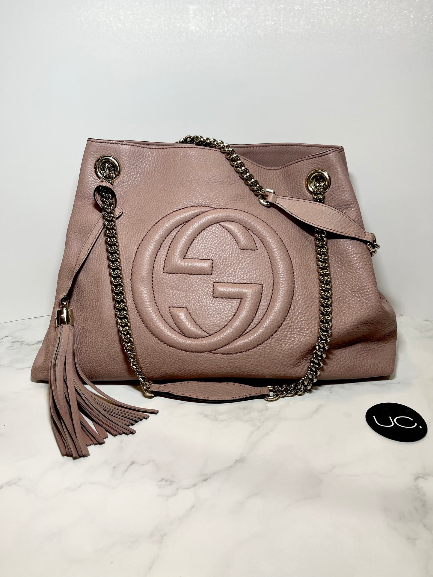 Gucci Soho Medium Shoulder Bag, Blush Pink