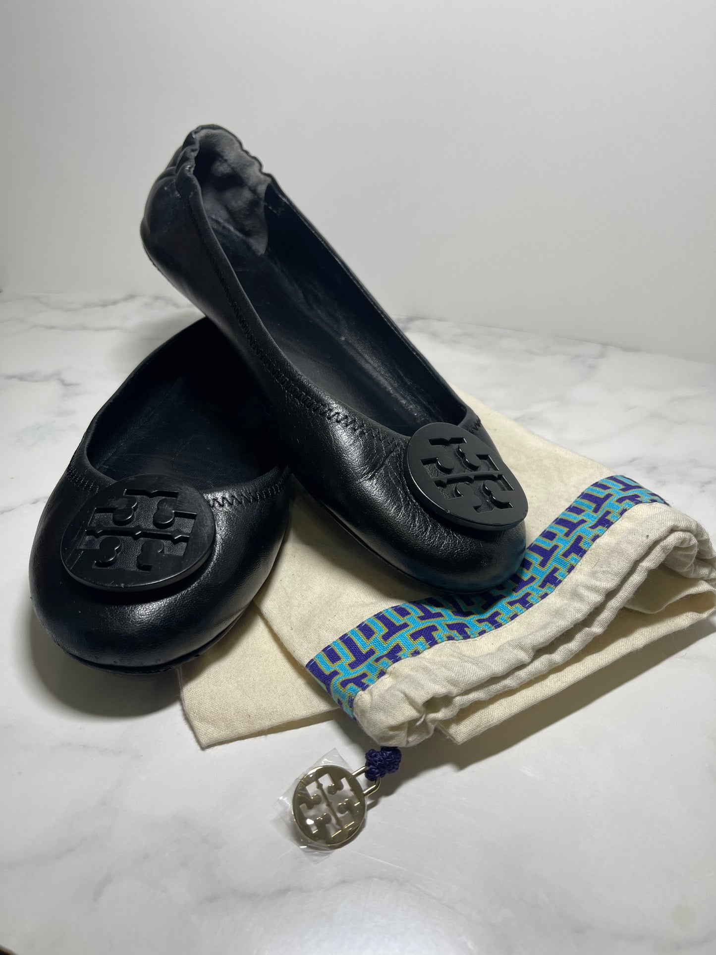 Tory Burch Minnie Travel Ballet Flat, Black, Size 8.5