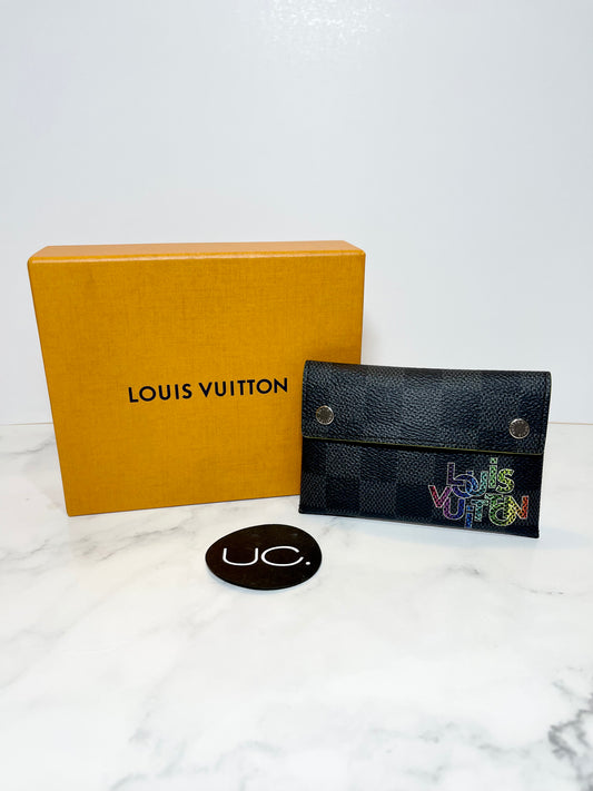 Louis Vuitton Rainbow Damier Graphite Coated Canvas Alpha PM Card Case