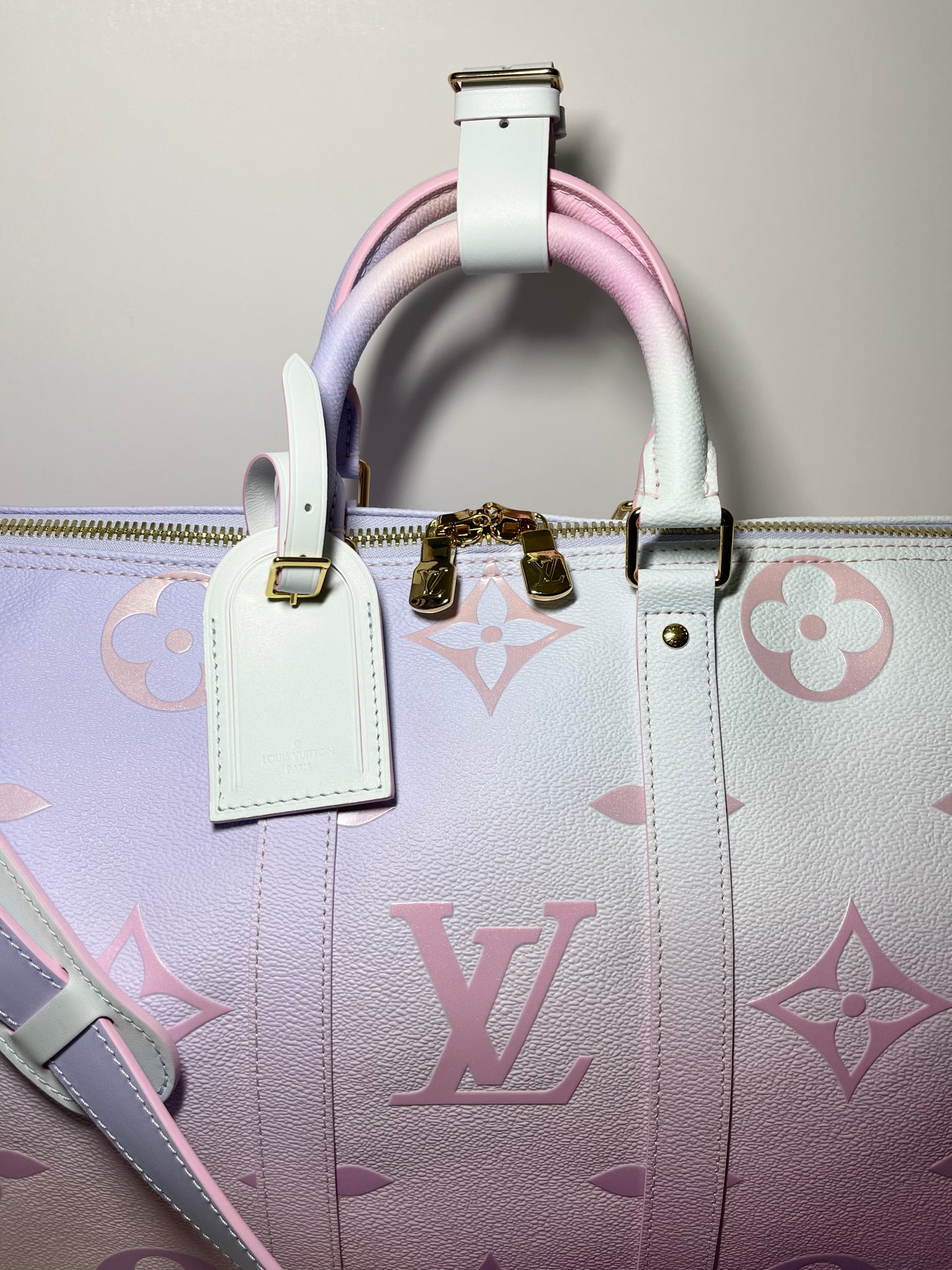 Louis Vuitton Monogram Sunrise 'Spring In The City' Keepall Bandoulière 45  w/ Strap - Pink Luggage and Travel, Handbags - LOU805908