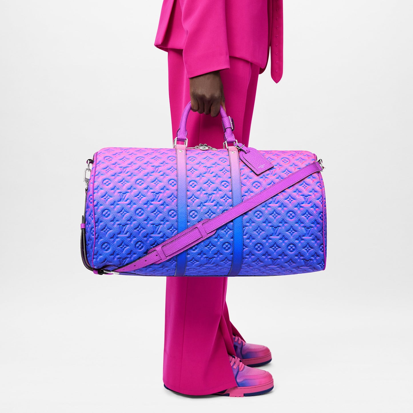 Brand New Louis Vuitton Keepall 50B Taurillon Illusion Blue/Pink by Virgil  Abloh at 1stDibs