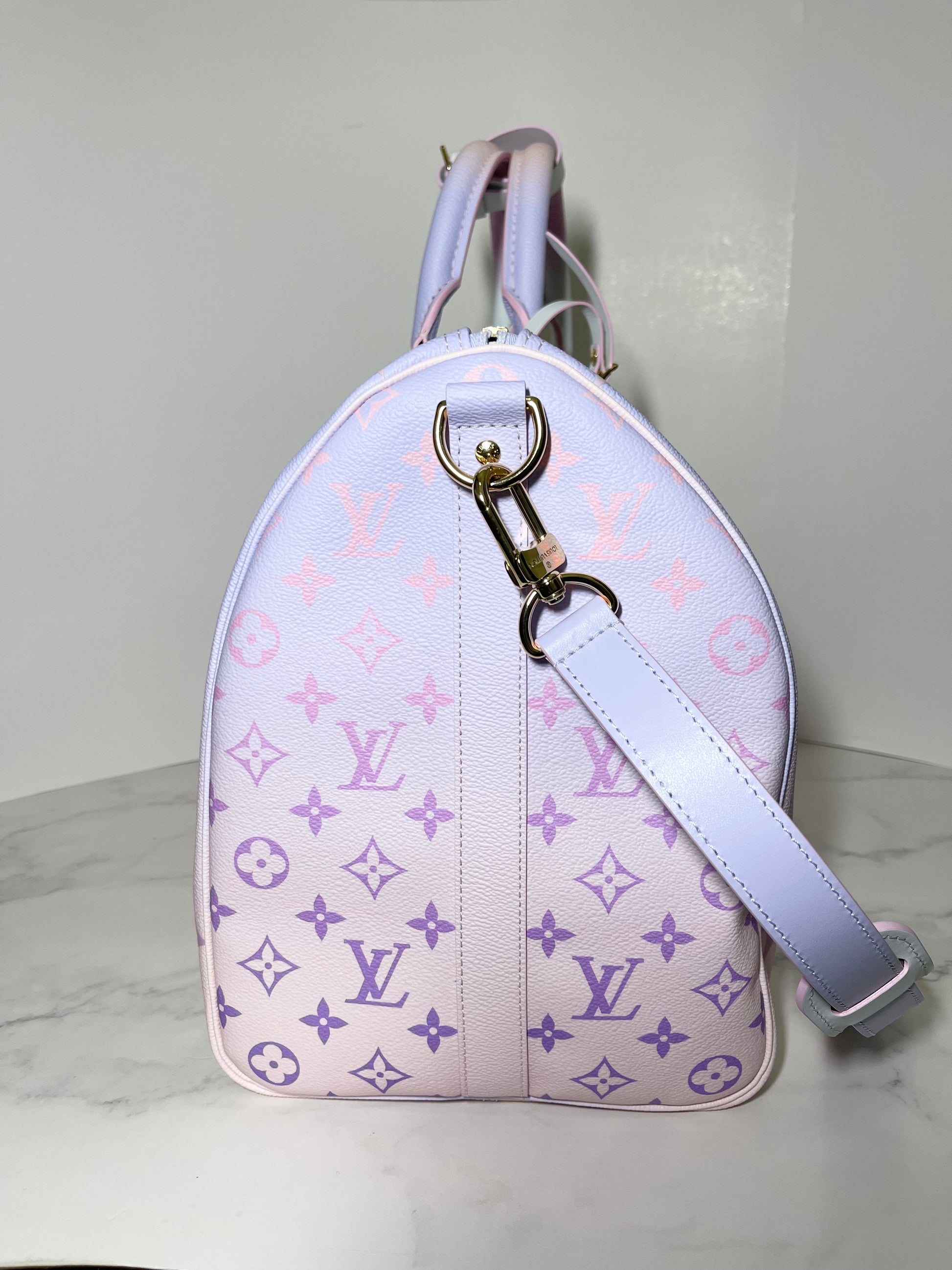 Louis Vuitton Monogram Sunrise 'Spring In The City' Keepall Bandoulière 45  w/ Strap - Pink Luggage and Travel, Handbags - LOU805908
